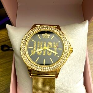 Juicy Couture Ladies Watch Gold Tone with Bling Faux Diamonds Brand New In Box